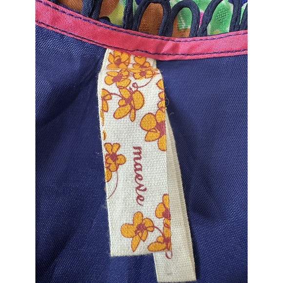 Maeve Anthropologie Dress Womens‎ Size 0 Small 100% Silk Midi Soft Summer Resort - Picture 3 of 8